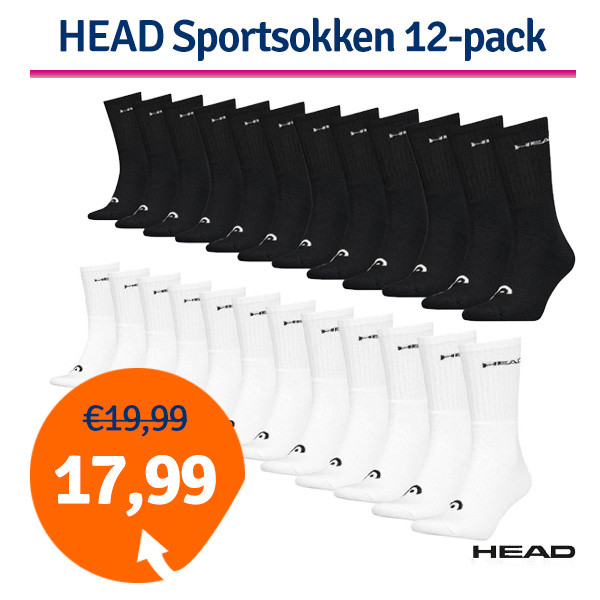 Een Dag Actie - Dagaanbieding Head Sportsokken Crew 12-Pack Een Dag Actie - Dagaanbieding Head Sportsokken Crew 12-Pack