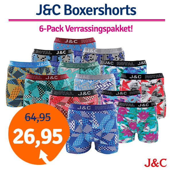 Een Dag Actie - Dagaanbieding Jc Boxershorts Verrassingspakket 6-Pack