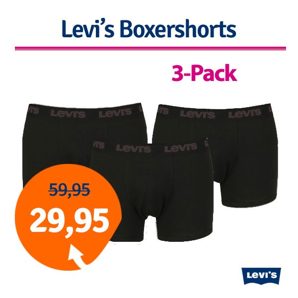 Een Dag Actie - Dagaanbieding Levi's Boxershorts Zwart Een Dag Actie - Dagaanbieding Levi's Boxershorts Zwart