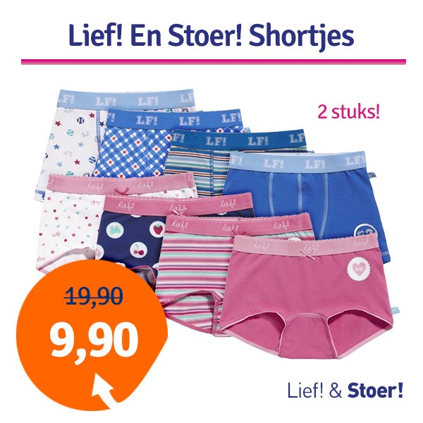 Een Dag Actie - Dagaanbieding Lief! En Stoer! Shortjes Outlet 2 Stuks Een Dag Actie - Dagaanbieding Lief! En Stoer! Shortjes Outlet 2 Stuks