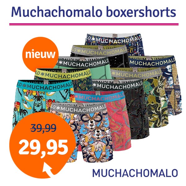 Een Dag Actie - Dagaanbieding Muchachomalo Boxershorts 2-Pack Een Dag Actie - Dagaanbieding Muchachomalo Boxershorts 2-Pack
