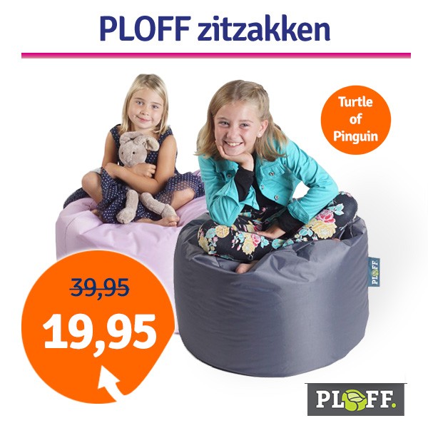 Een Dag Actie - Dagaanbieding Ploff Turtle Of Pinguin Zitzak Een Dag Actie - Dagaanbieding Ploff Turtle Of Pinguin Zitzak
