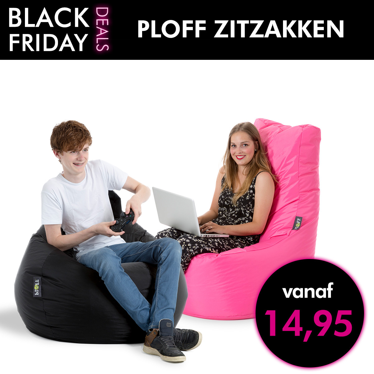 Een Dag Actie - Dagaanbieding Ploff Zitzakken (Alle Modellen) Een Dag Actie - Dagaanbieding Ploff Zitzakken (Alle Modellen)