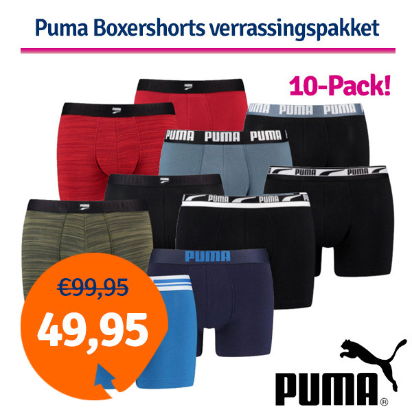 Een Dag Actie - Dagaanbieding Puma Boxershorts Verrassingspakket 10-Pack