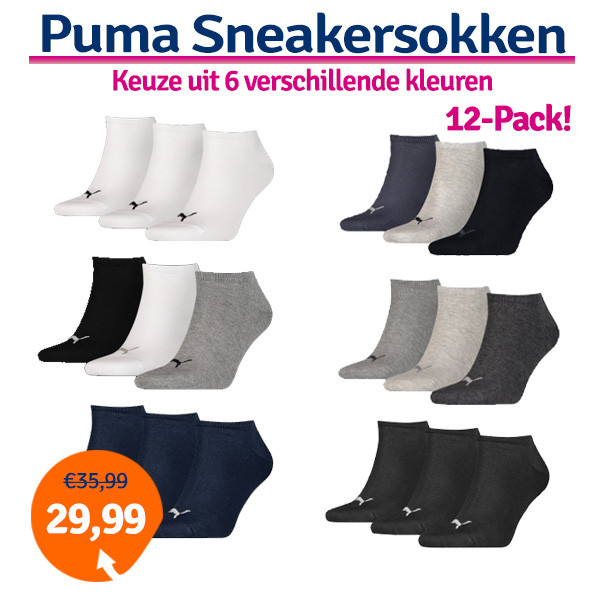 Een Dag Actie - Dagaanbieding Puma Sneakersokken 12-Pack