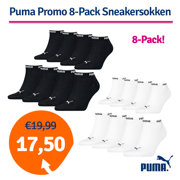 Een Dag Actie - Dagaanbieding Puma Sneakersokken Heren Promo 8-Pack Een Dag Actie - Dagaanbieding Puma Sneakersokken Heren Promo 8-Pack