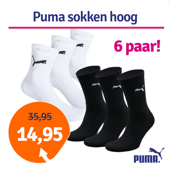 Een Dag Actie - Dagaanbieding Puma Sokken Hoog 6 Paar