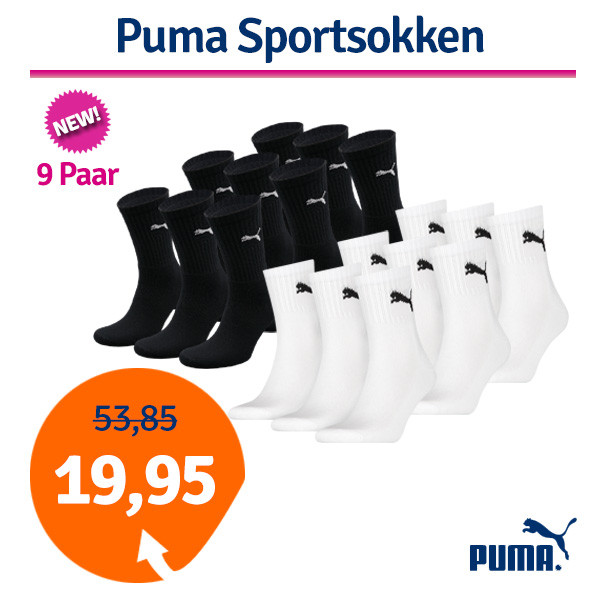 Een Dag Actie - Dagaanbieding Puma Sportsokken 9 Paar