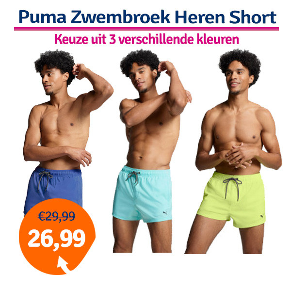 Een Dag Actie - Dagaanbieding Puma Zwembroek Heren Short Een Dag Actie - Dagaanbieding Puma Zwembroek Heren Short