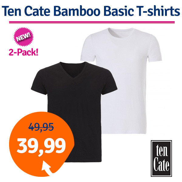 Een Dag Actie - Dagaanbieding Ten Cate Bamboo T-Shirts 2-Pack