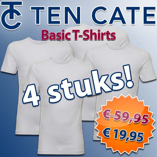 Een Dag Actie - Dagaanbieding Ten Cate Heren Basic T-shirts