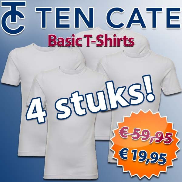 Een Dag Actie - Dagaanbieding Ten Cate Heren Basic T-shirts Een Dag Actie - Dagaanbieding Ten Cate Heren Basic T-shirts