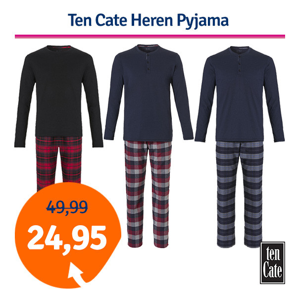 Een Dag Actie - Dagaanbieding Ten Cate Heren Pyjama Een Dag Actie - Dagaanbieding Ten Cate Heren Pyjama
