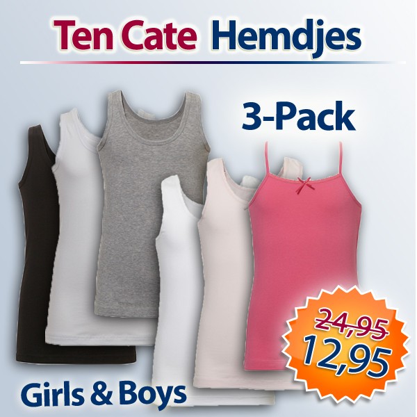 Een Dag Actie - Dagaanbieding Ten Cate Kinder Hemdjes Een Dag Actie - Dagaanbieding Ten Cate Kinder Hemdjes