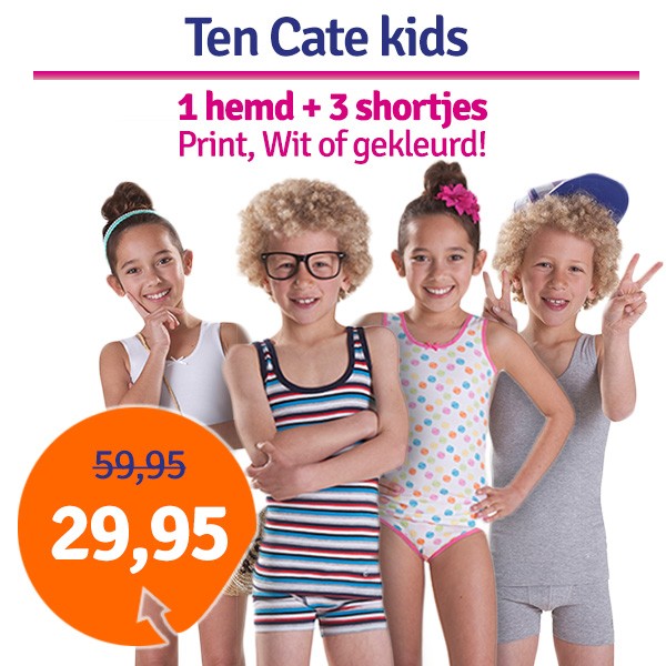 Een Dag Actie - Dagaanbieding Ten Cate Kinderondergoed Hemd+shortjes