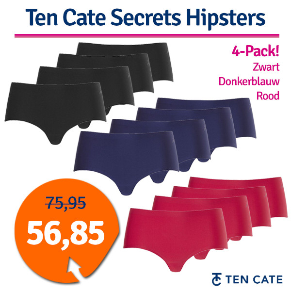Een Dag Actie - Dagaanbieding Ten Cate Secrets Basic Midi Hipster 4-Pack