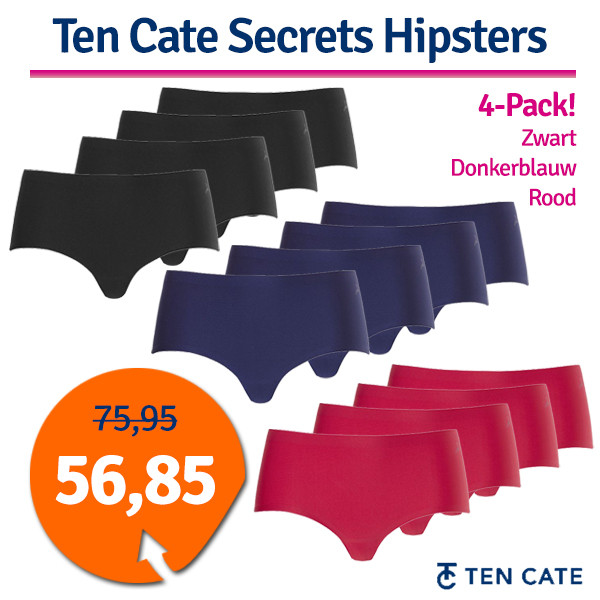 Een Dag Actie - Dagaanbieding Ten Cate Secrets Basic Midi Hipster 4-Pack Een Dag Actie - Dagaanbieding Ten Cate Secrets Basic Midi Hipster 4-Pack