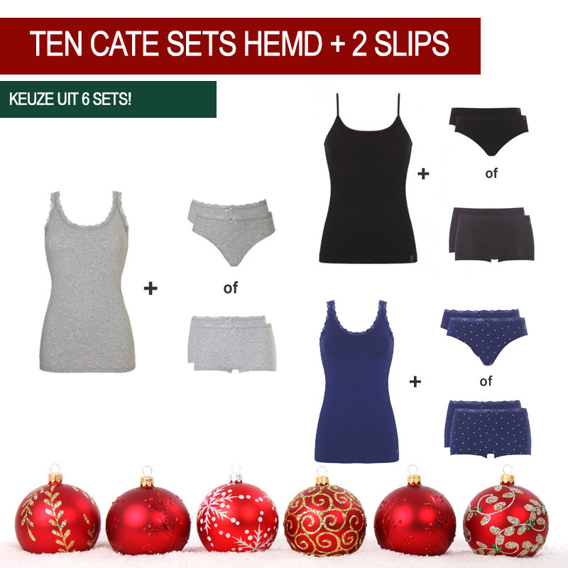 Een Dag Actie - Dagaanbieding Ten Cate Sets | 1 Hemdje + 2 Shorts Of Slips