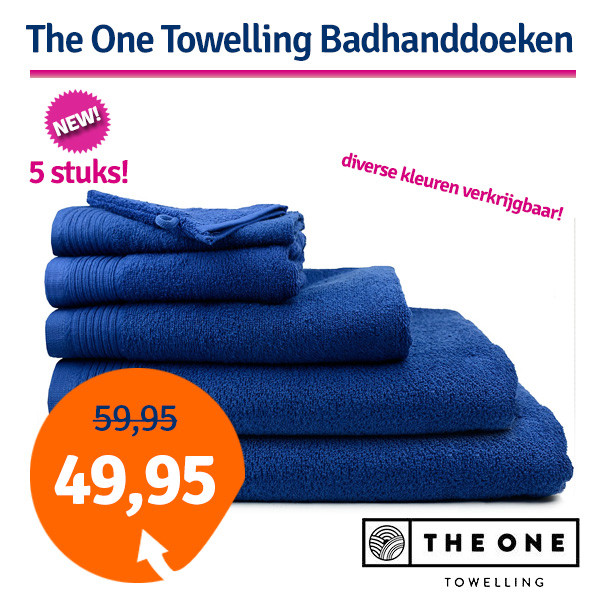 Een Dag Actie - Dagaanbieding The One Badhanddoeken Deluxe 70X140 Voordeelpakket (5 Stuks) Een Dag Actie - Dagaanbieding The One Badhanddoeken Deluxe 70X140 Voordeelpakket (5 Stuks)