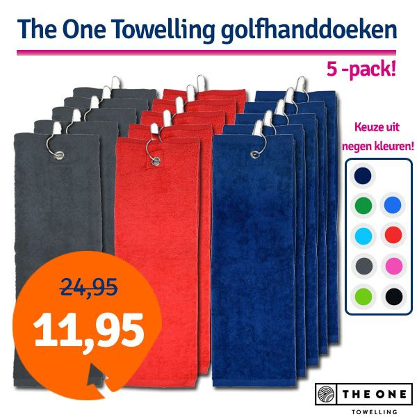 Een Dag Actie - Dagaanbieding The One Towelling Golfhanddoeken 5 Stuks