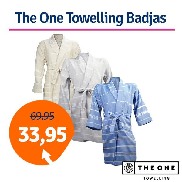Een Dag Actie - Dagaanbieding The One Towelling Hamam Badjassen Een Dag Actie - Dagaanbieding The One Towelling Hamam Badjassen