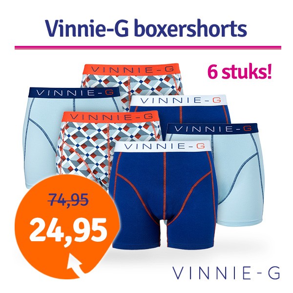 Een Dag Actie - Dagaanbieding Vinnie-G Boxershorts 6-Pack Jeans Een Dag Actie - Dagaanbieding Vinnie-G Boxershorts 6-Pack Jeans
