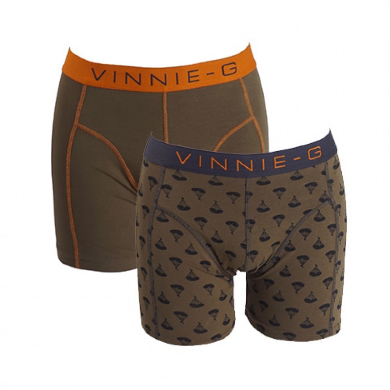 Een Dag Actie - Dagaanbieding Vinnie-G Boxershorts Military Olive 6-Pack