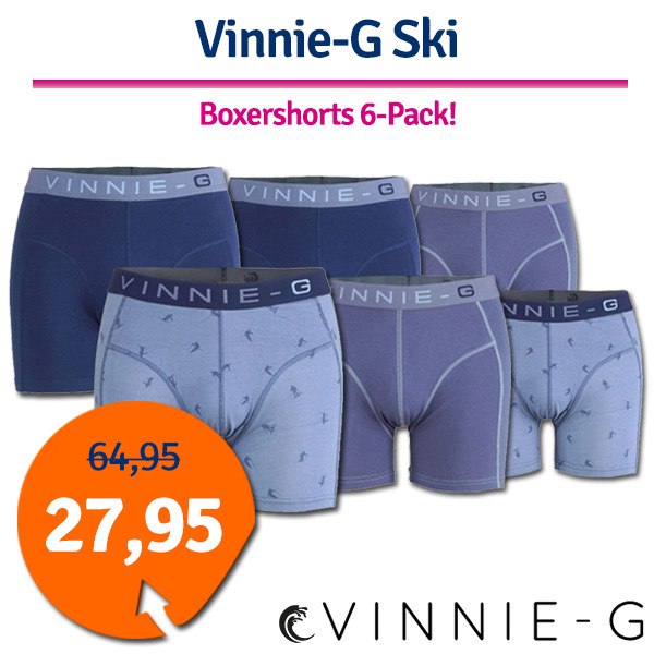 Een Dag Actie - Dagaanbieding Vinnie-G Boxershorts Ski 6-Pack Een Dag Actie - Dagaanbieding Vinnie-G Boxershorts Ski 6-Pack