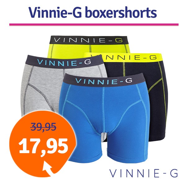 Een Dag Actie - Dagaanbieding Vinnie-G Boxershorts Uni 4-Pack Een Dag Actie - Dagaanbieding Vinnie-G Boxershorts Uni 4-Pack