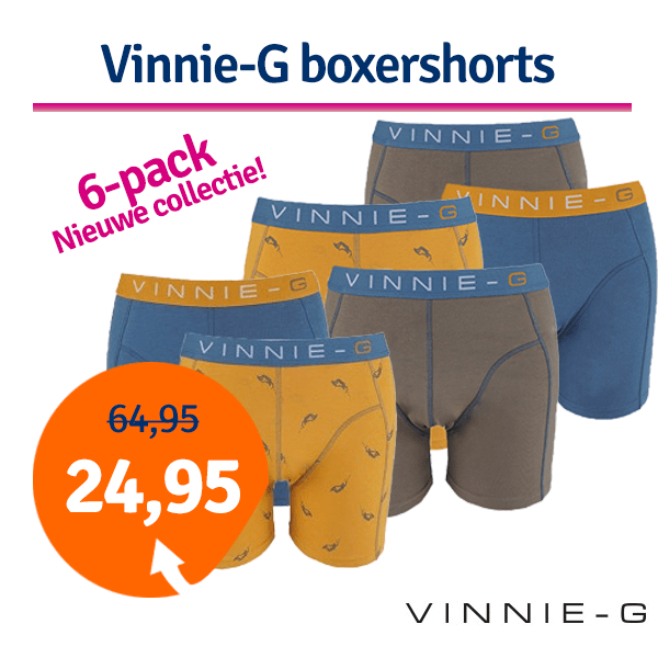 Een Dag Actie - Dagaanbieding Vinnie-G Boxershorts Wakeboard 6-Pack Een Dag Actie - Dagaanbieding Vinnie-G Boxershorts Wakeboard 6-Pack