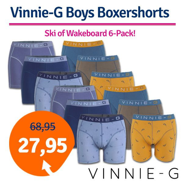 Een Dag Actie - Dagaanbieding Vinnie-G Boys Boxershorts 6-Pack Een Dag Actie - Dagaanbieding Vinnie-G Boys Boxershorts 6-Pack