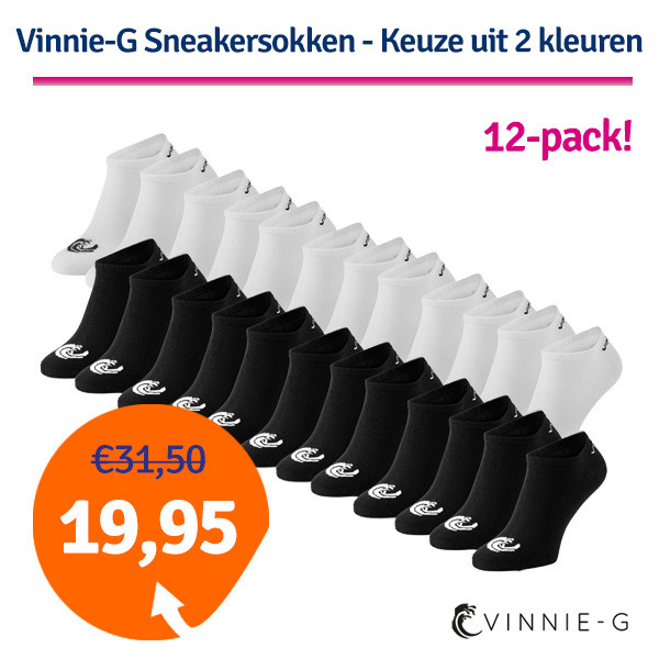 Een Dag Actie - Dagaanbieding Vinnie-G Sneakersokken 12-Pack Een Dag Actie - Dagaanbieding Vinnie-G Sneakersokken 12-Pack