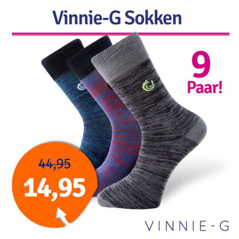 Een Dag Actie - Dagaanbieding Vinnie-G Sokken Hoog 9 Paar Een Dag Actie - Dagaanbieding Vinnie-G Sokken Hoog 9 Paar