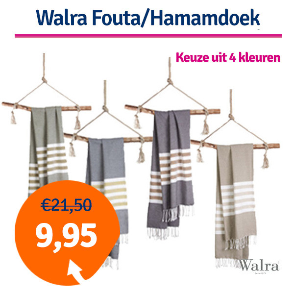 Een Dag Actie - Dagaanbieding Walra Fouta/Hamamdoek Sunshade Happiness