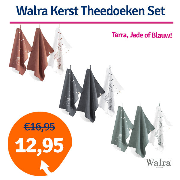 Een Dag Actie - Dagaanbieding Walra Kerst Theedoeken & Handdoeken - Hello Winter