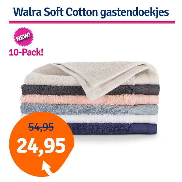 Een Dag Actie - Dagaanbieding Walra Soft Cotton Gastendoekjes (10 Stuks)