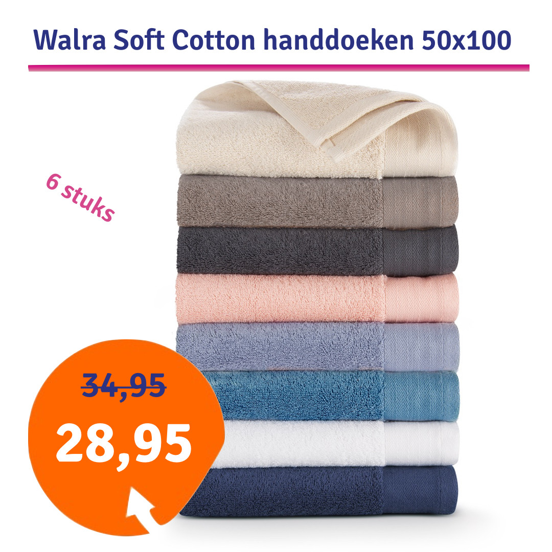 Een Dag Actie - Dagaanbieding Walra Soft Cotton Voordeelpakket Handdoek 50X100 - 6 Stuks