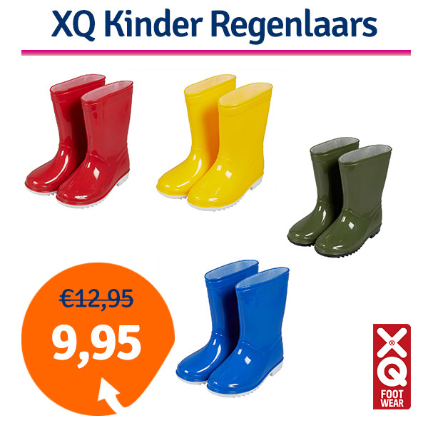 Een Dag Actie - Dagaanbieding Xq Kinder Regenlaarzen - Keuze Uit 4 Kleuren