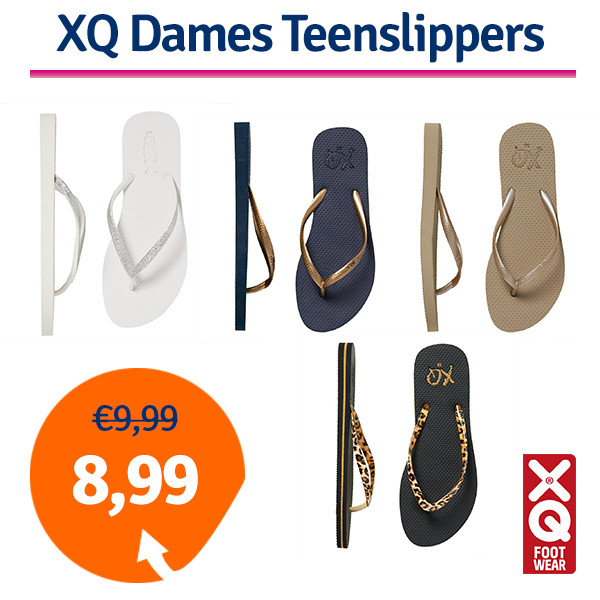 Een Dag Actie - Dagaanbieding Xq Teenslippers Dames - Keuze Uit 4 Kleuren