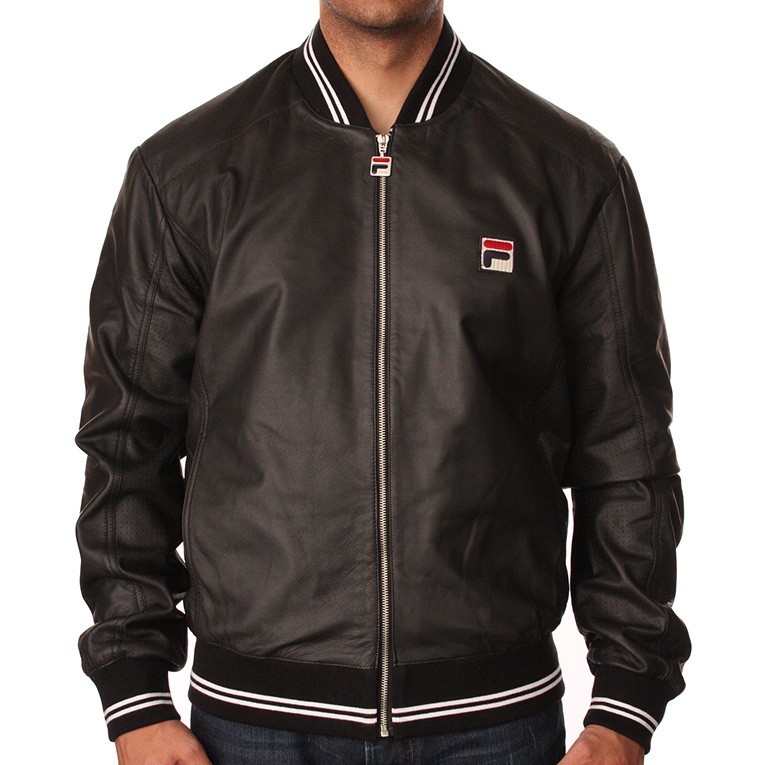 Een Dag Actie - Fila Vintage Leren Jack Zwart Een Dag Actie - Fila Vintage Leren Jack Zwart