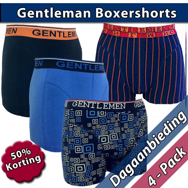 Een Dag Actie - Gentleman Boxershorts 4-Pack Dagaanbieding Een Dag Actie - Gentleman Boxershorts 4-Pack Dagaanbieding