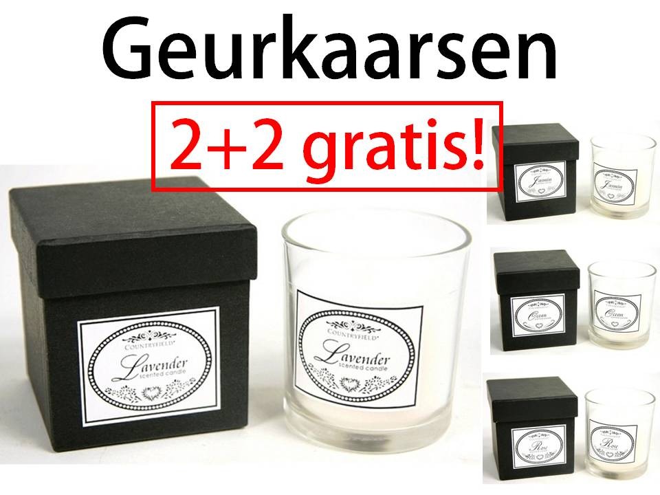Een Dag Actie - Geurkaarsen 2+2 Gratis! Een Dag Actie - Geurkaarsen 2+2 Gratis!