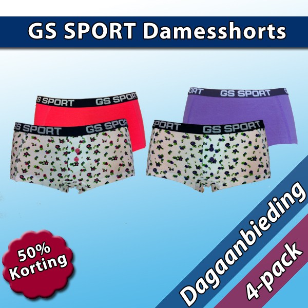 Een Dag Actie - Gs Damesshorts 4-Pack Een Dag Actie - Gs Damesshorts 4-Pack