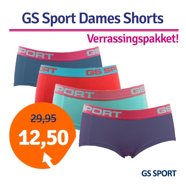 Een Dag Actie - Gs Sport Dames Uni Shorts Verrassingspakket 4-Pack Een Dag Actie - Gs Sport Dames Uni Shorts Verrassingspakket 4-Pack