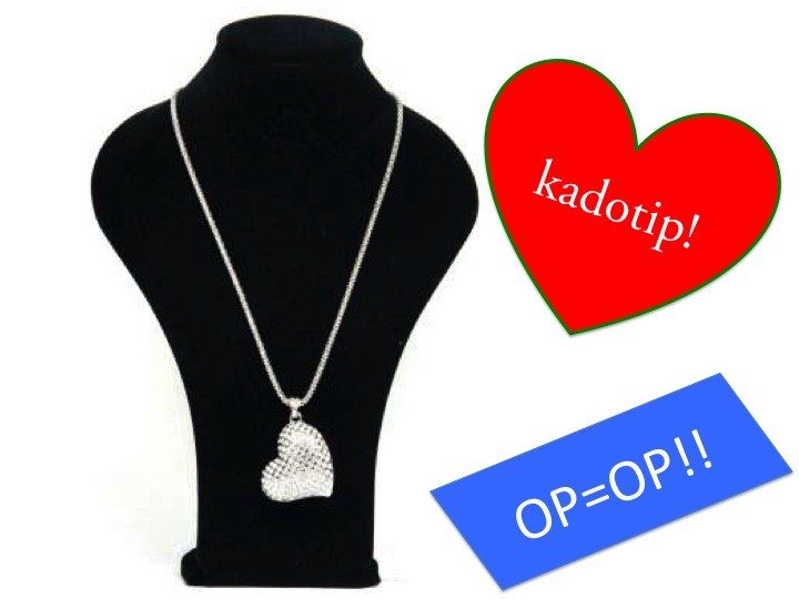Een Dag Actie - Halsketting Hart Met Strass Kristallen Een Dag Actie - Halsketting Hart Met Strass Kristallen