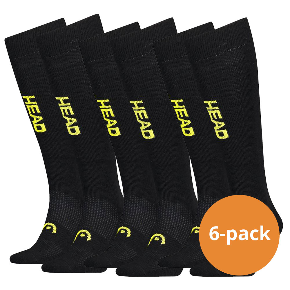 Een Dag Actie - Head Skisokken Unisex Graphic Kneehigh 6-Pack Black/Yellow