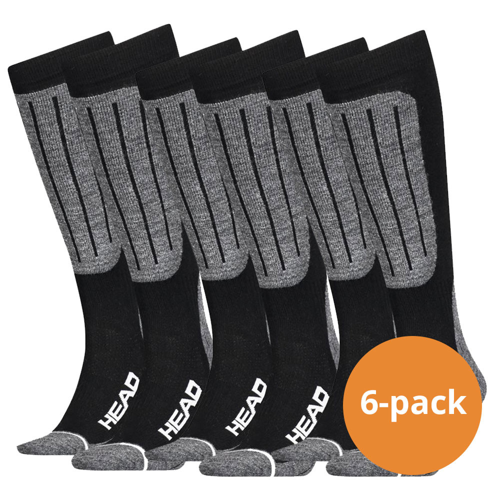 Een Dag Actie - Head Skisokken Unisex Kneehigh 6-Pack Black/White