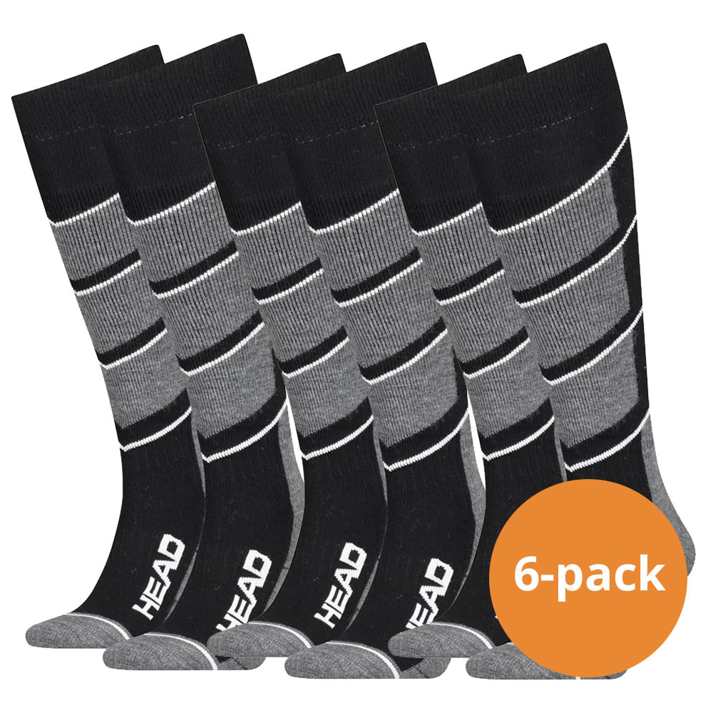 Een Dag Actie - Head Skisokken Unisex V-Shape Kneehigh 6-Pack Black/White