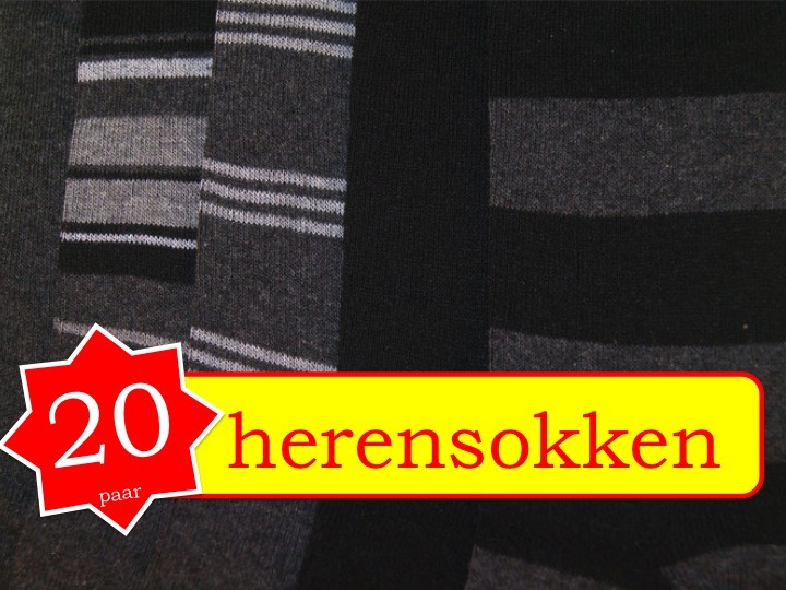 Een Dag Actie - Herensokken Antra-black 20 Paar