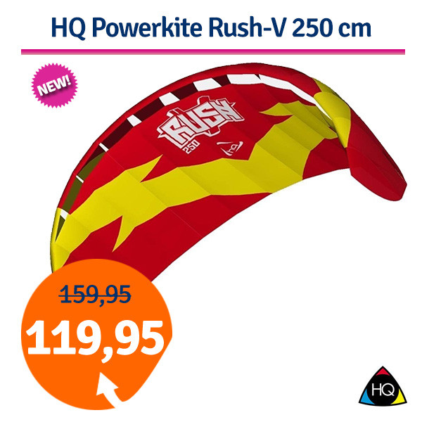 Een Dag Actie - Hq Powerkite Rush-V 250 Cm Een Dag Actie - Hq Powerkite Rush-V 250 Cm